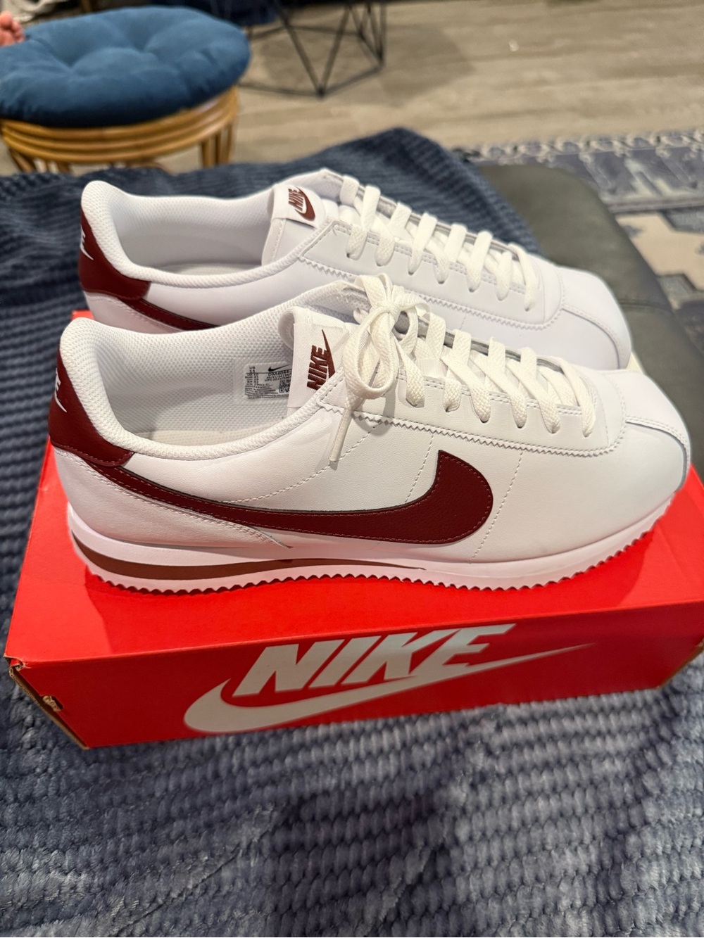 Nike Men’s Classic Cortez Sneakers - White / Burgundy